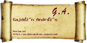 Gajdán András névjegykártya