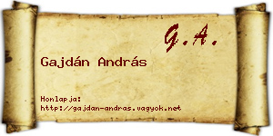 Gajdán András névjegykártya